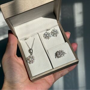 Elegant Freshwater Pearl Jewelry Set with Silver Accents